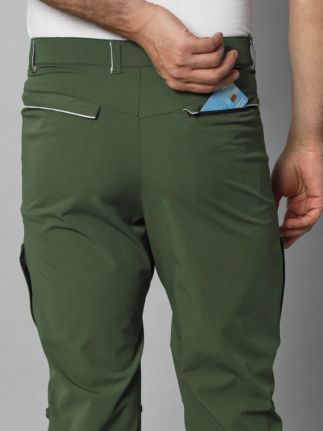 Green Color Nomadic Pant Back Side Pocket - Reccy