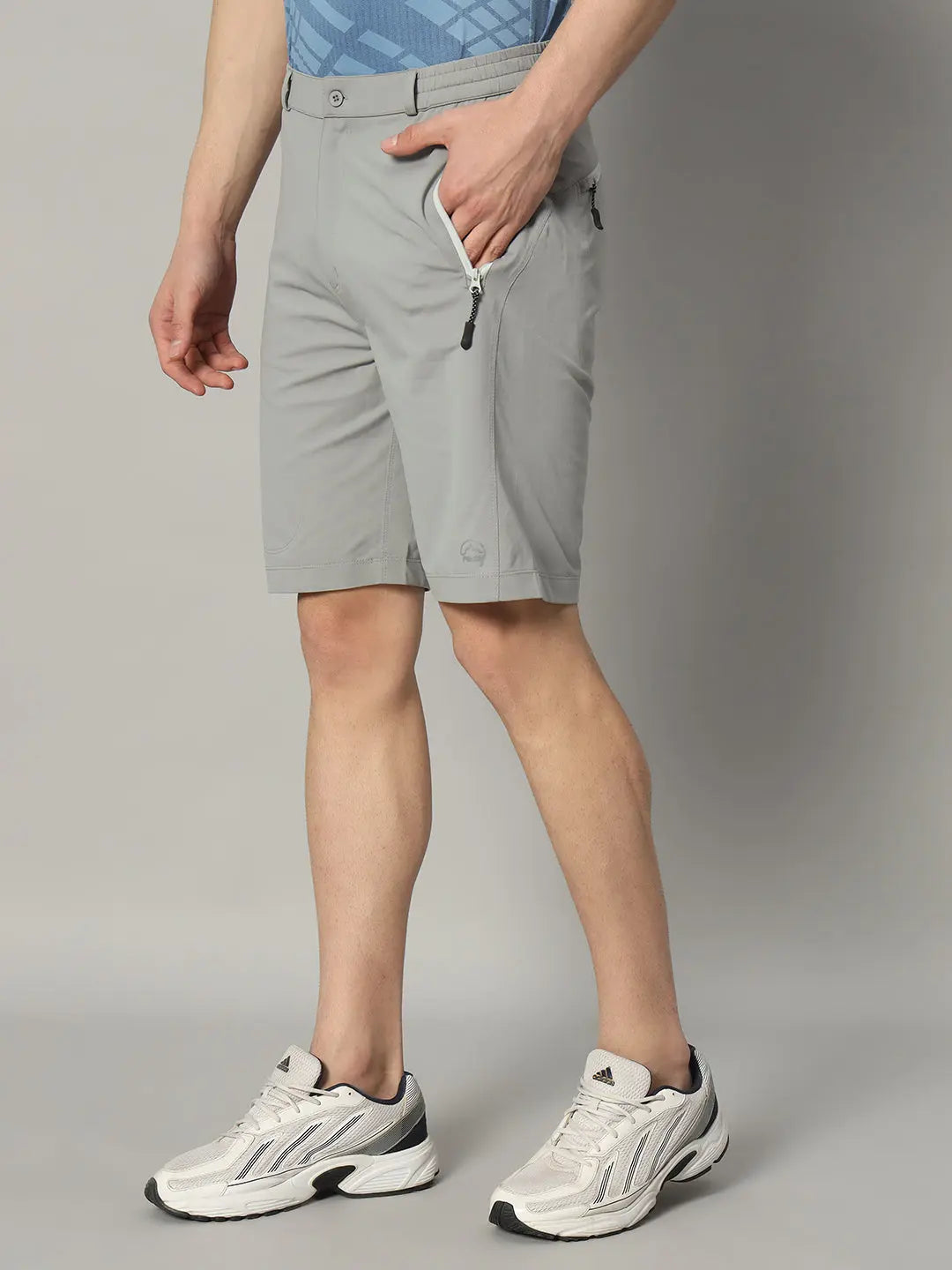 Right Side Image of Grey Color Shorts for Men - Reccy