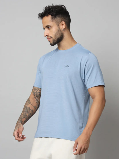 Dusk Blue Men's Ultralight Athletic T Shirt Left Side - Reccy