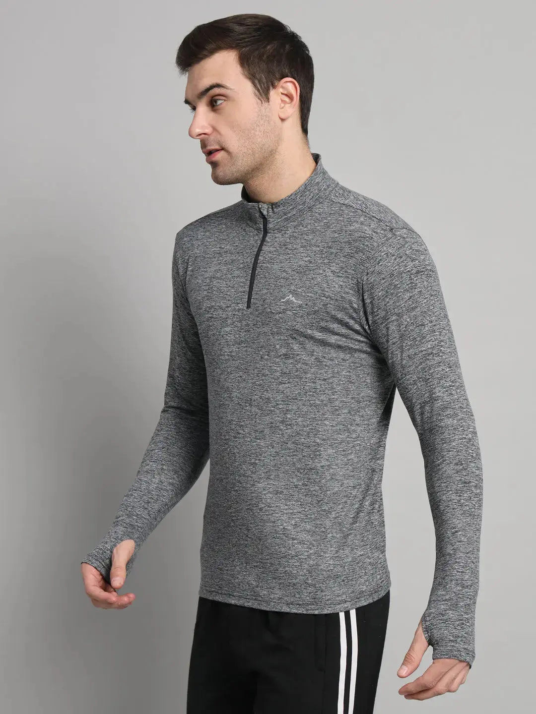 Men's Nomadic Full Sleeves T Shirt - Charcoal Gray Reccy