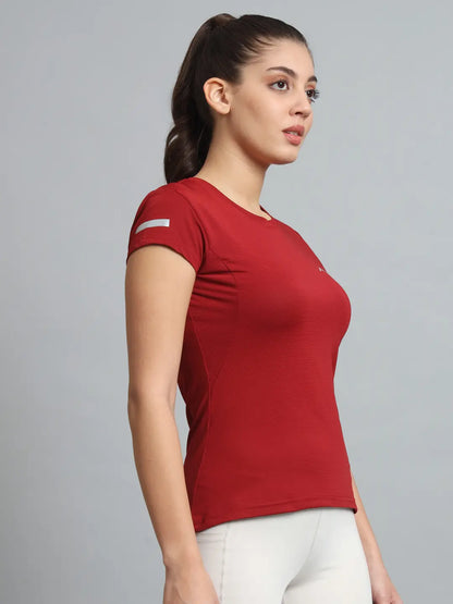 Right Side Image of Rust Color Tshirt for Women - Reccy