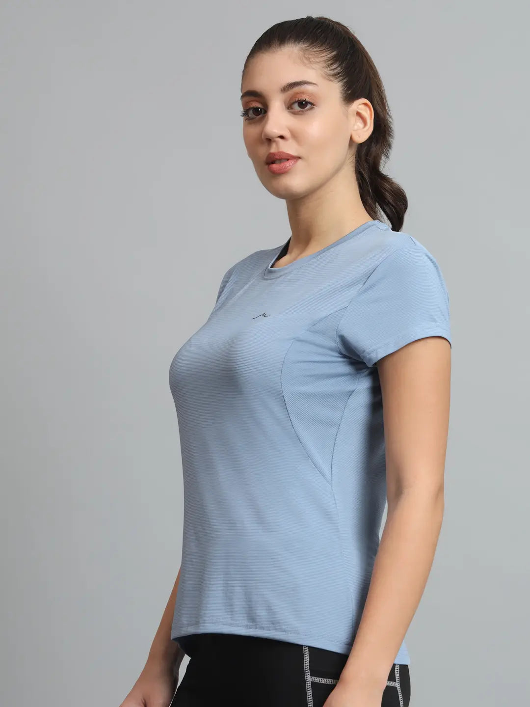 Dusk Blue Color Tshirt for Women - Reccy