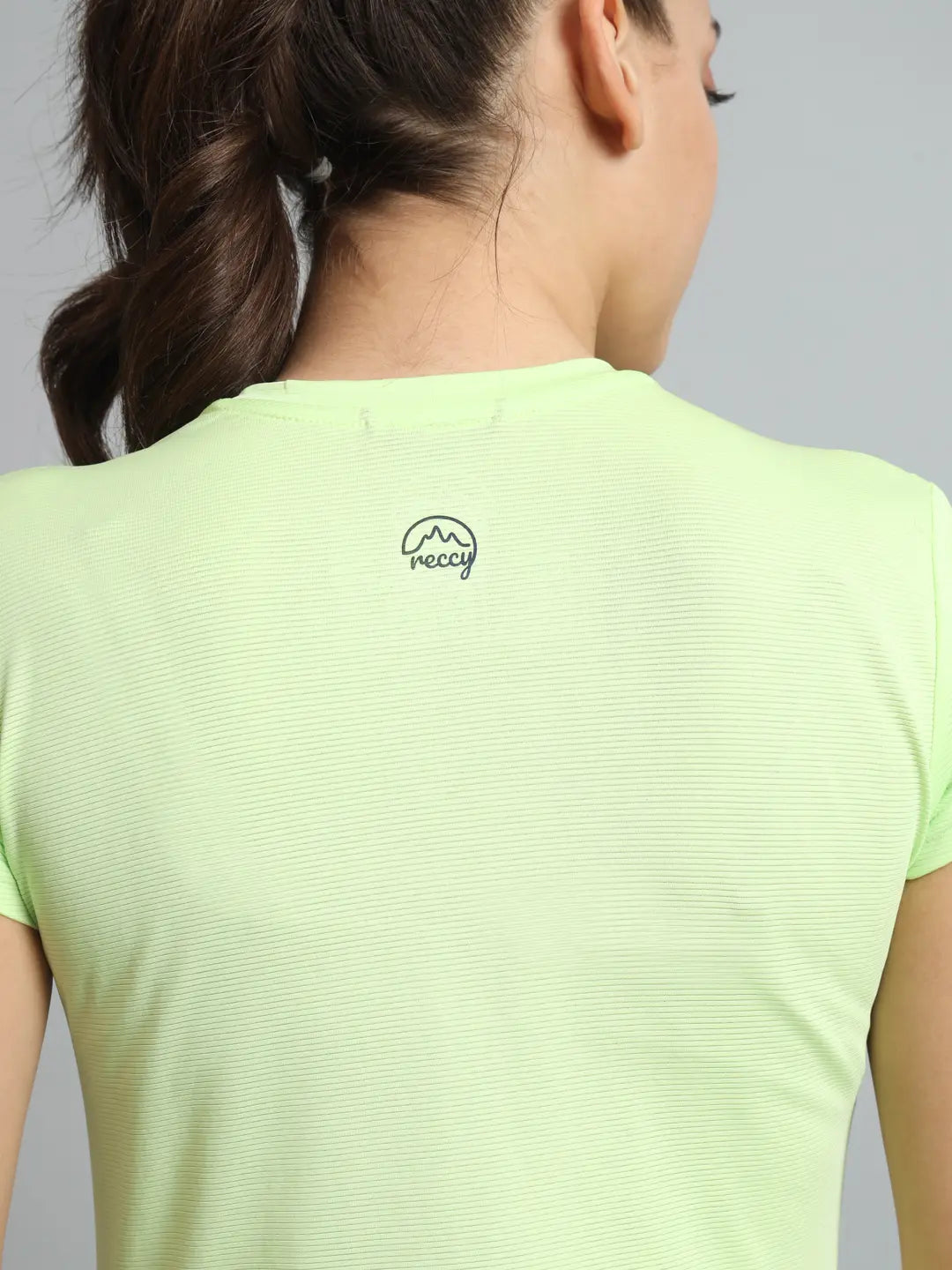 Back Image of Lime Color Tshirt for Women - Reccy