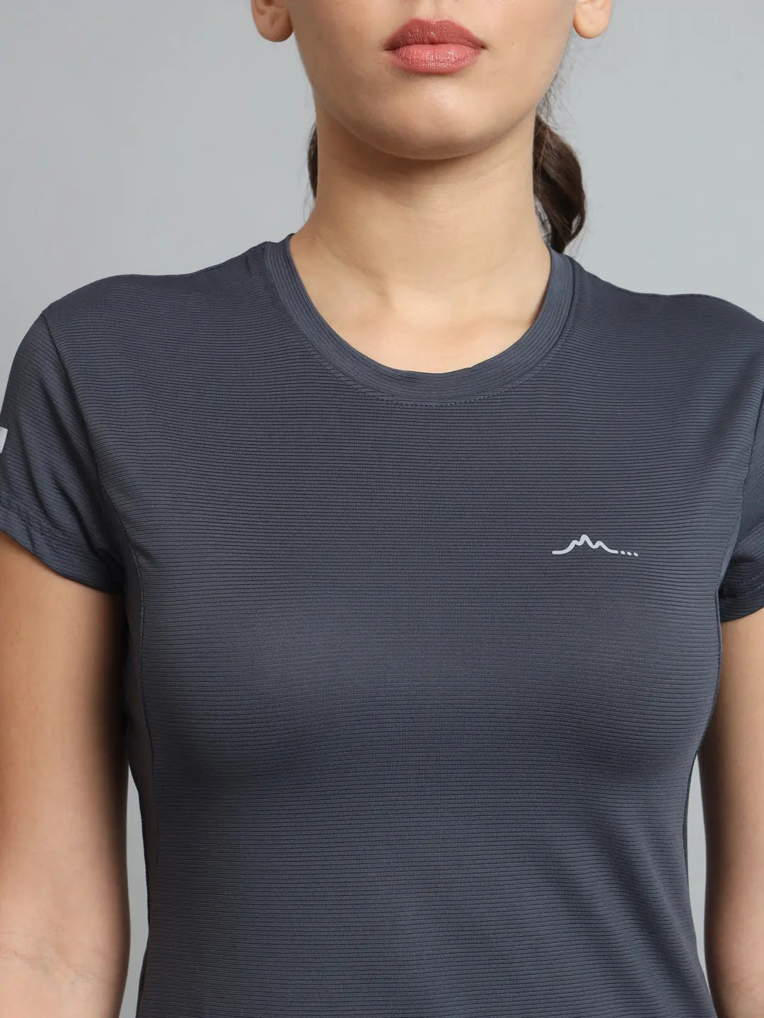 Metallic Gray Color Tshirt for Women - Reccy