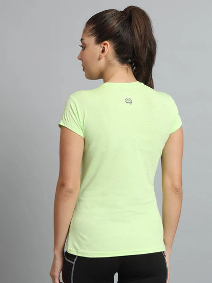 Back Image of Lime Color Tshirt for Women - Reccy