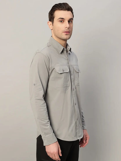 Light Grey Cargo Shirt for Trekking - Reccy