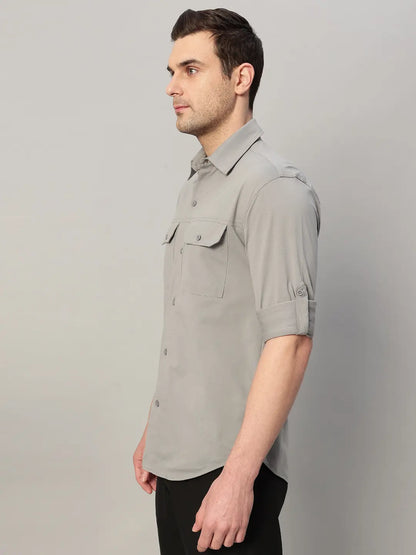 Light Grey Cargo Shirt for Trekking - Reccy