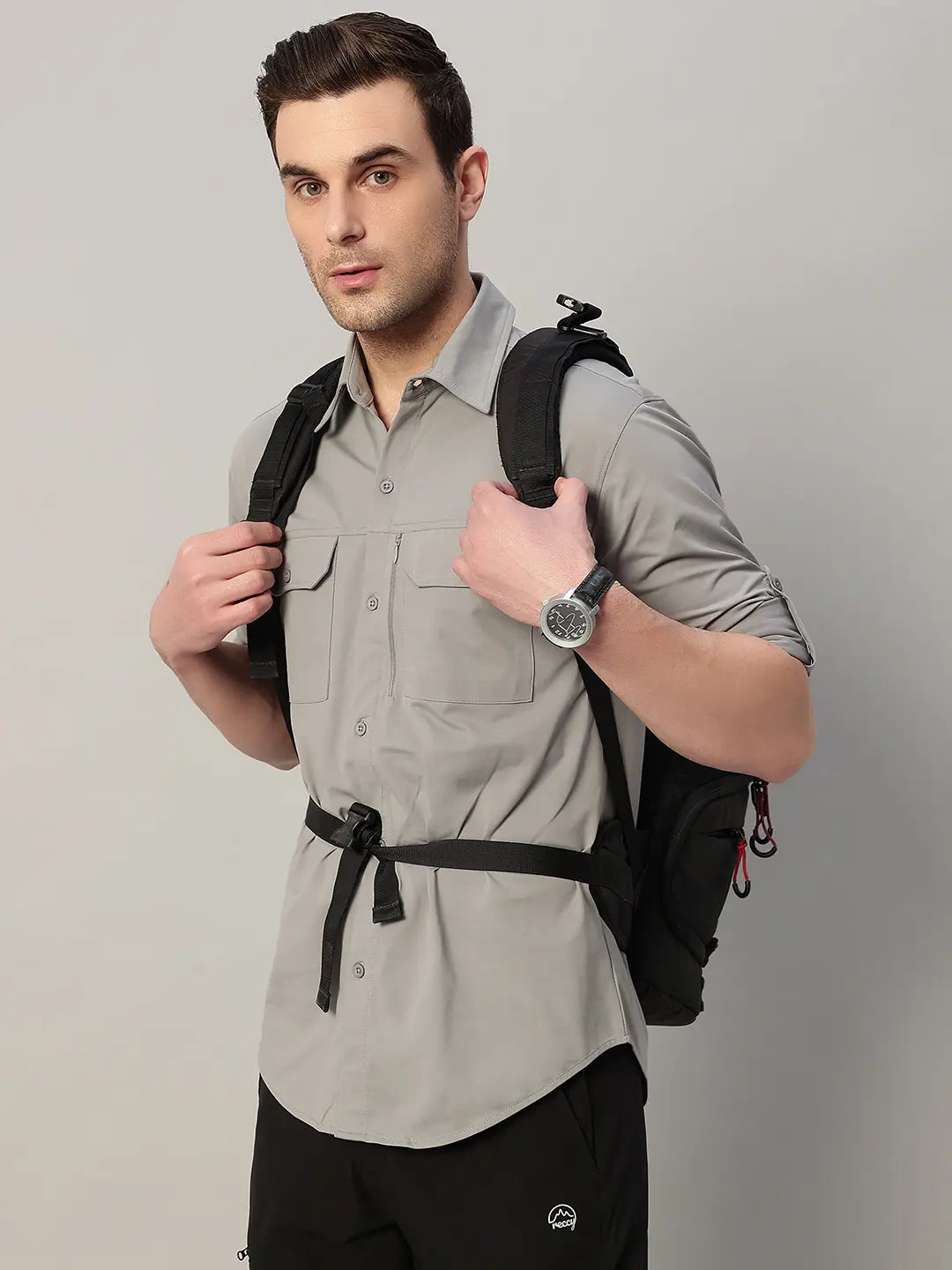 Light Grey Cargo Shirt for Trekking - Reccy