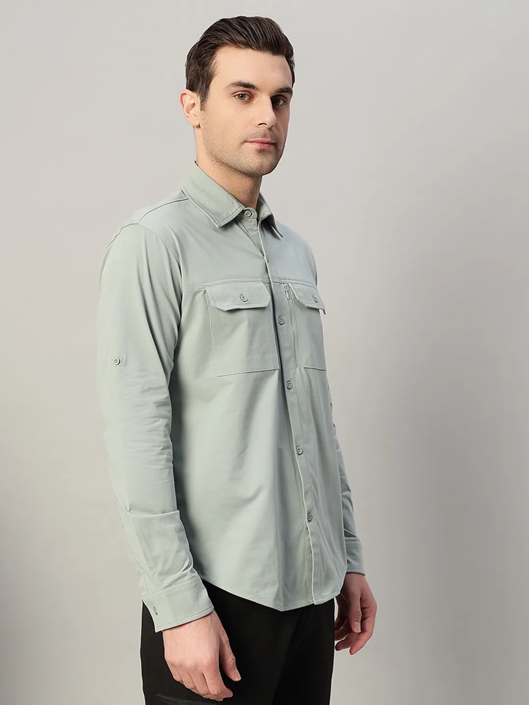 Sage Green Cargo Shirt for Trekking - Reccy