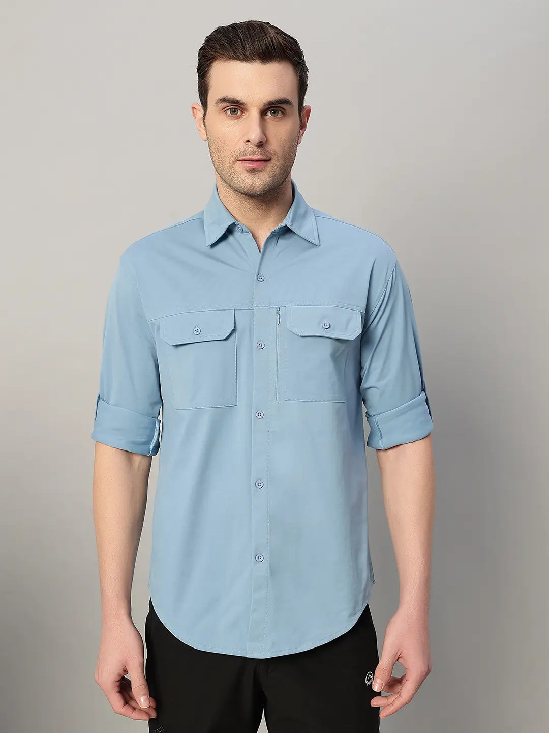 Dusk Blue Trekking Cargo Shirt for Men - Reccy