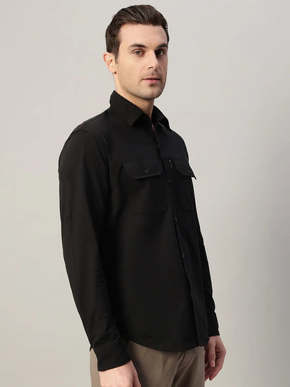 Black Cargo Shirt for Men - Reccy