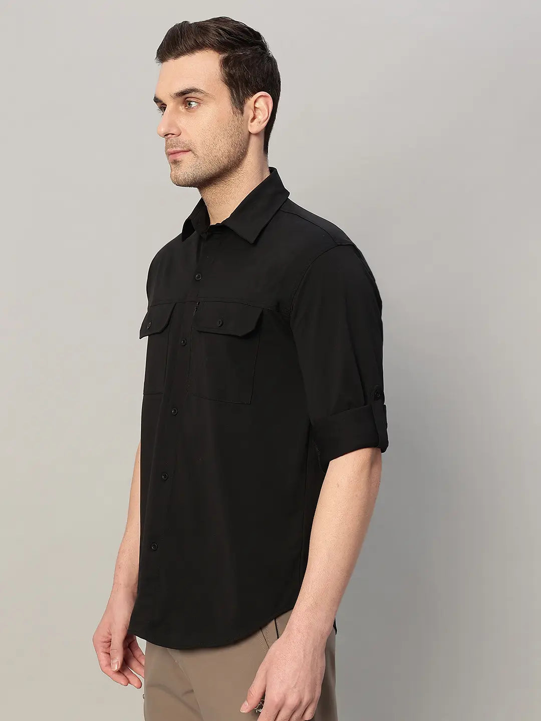 Black Mens Cargo Shirt - Reccy