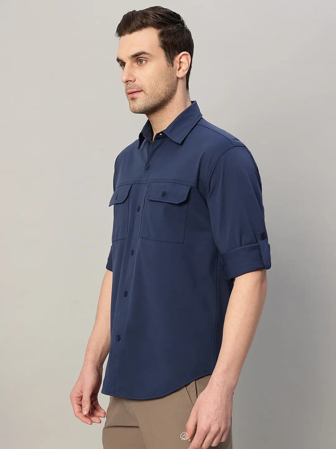 Navy Trekking Cargo Shirt for Men - Reccy