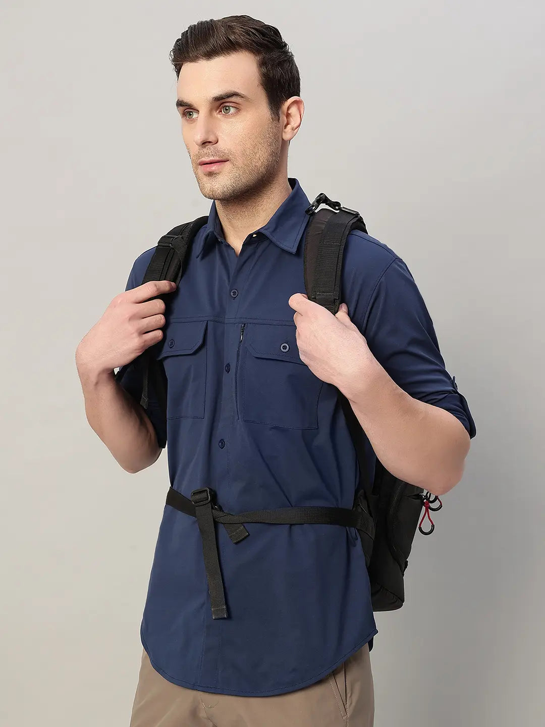 Navy Hiking Cargo Shirt for Men - Reccy