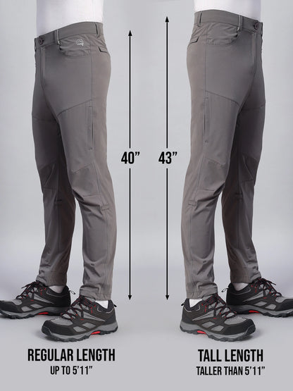 Length size of Light Gray Mountain Trekking and Hiking Pant - Reccy