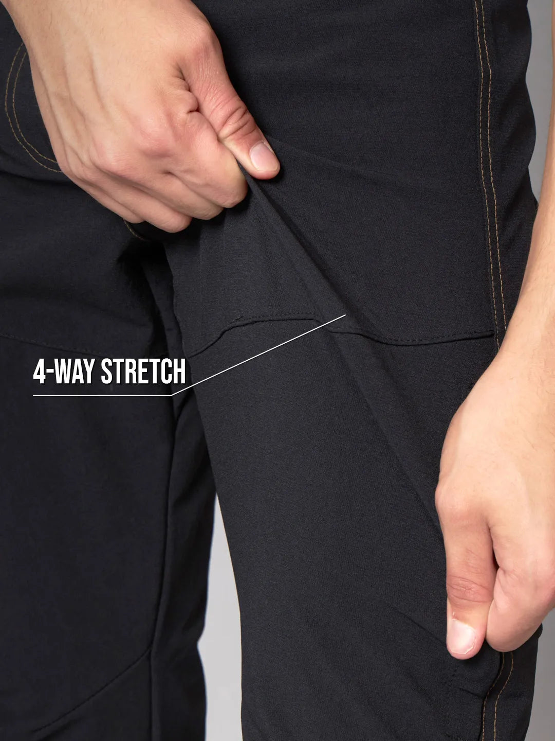 4-way stretch | Black Warm Trekking and Hiking Pants | Reccy