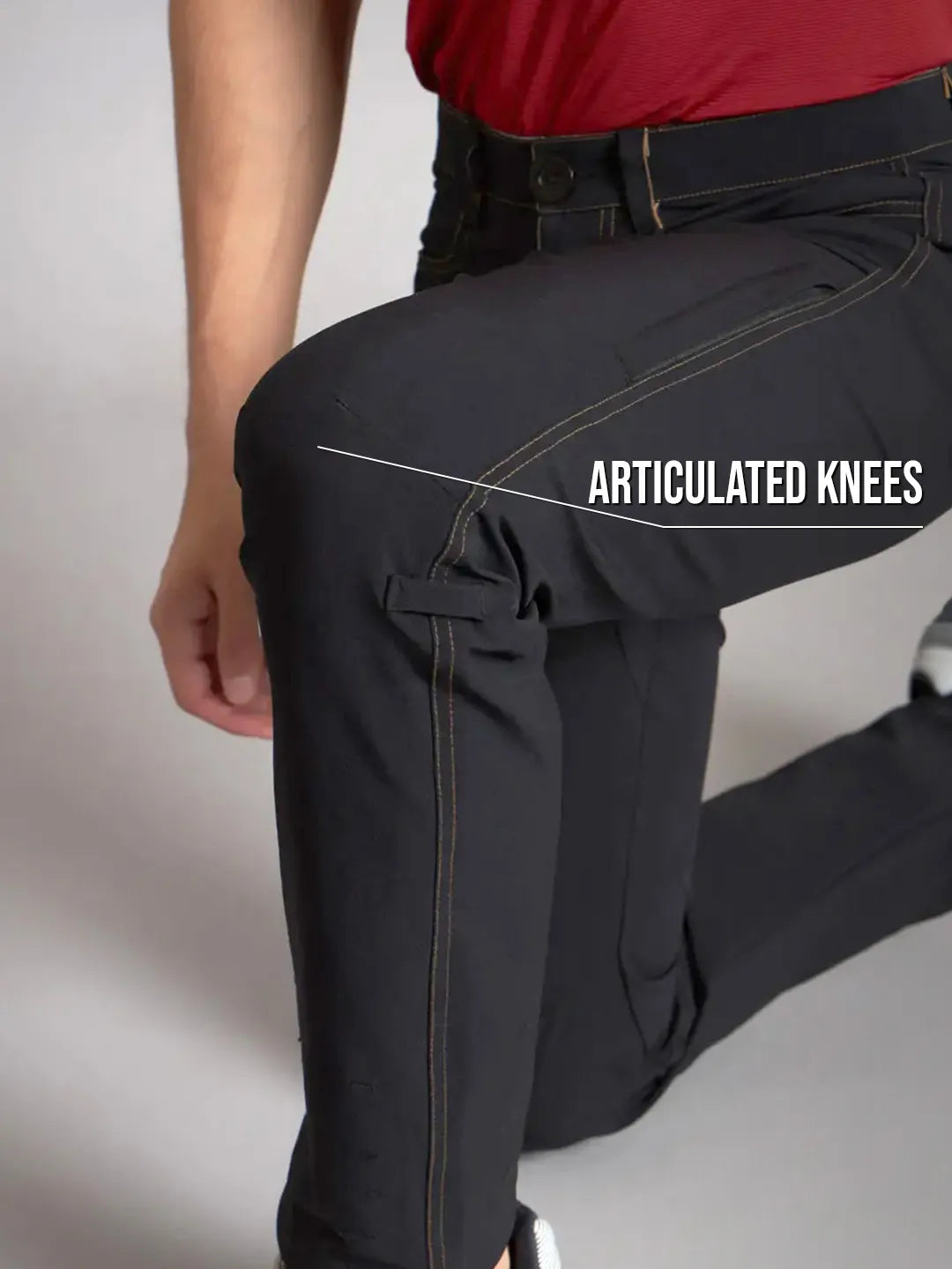 Articulated Knee | Black Warm Trekking and Hiking Pants | Reccy