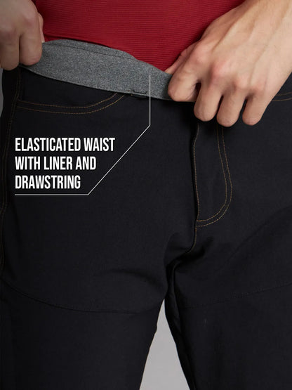 Elastic Waist | Black Warm Trekking and Hiking Pants | Reccy