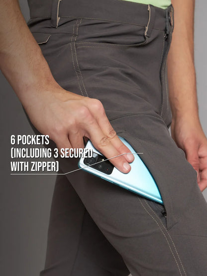 Zipper Pocket | Mountain Gray Warm Trekking and Hiking Pants | Reccy