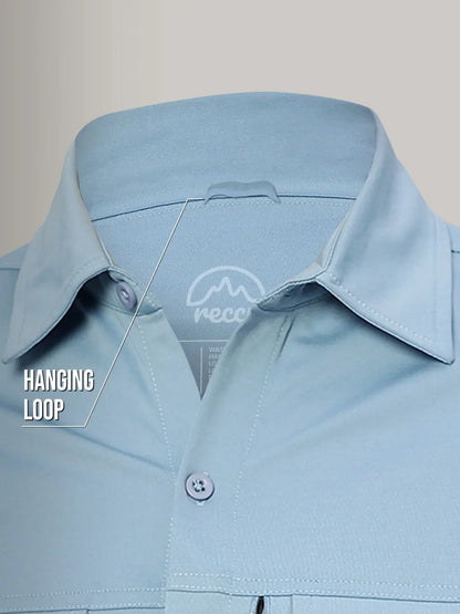 Hanging Loop Dusk Blue Cargo Shirt for Men - Reccy