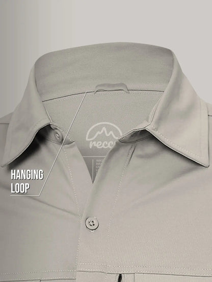 Hanging Loop Light Grey Cargo Shirt for Men - Reccy