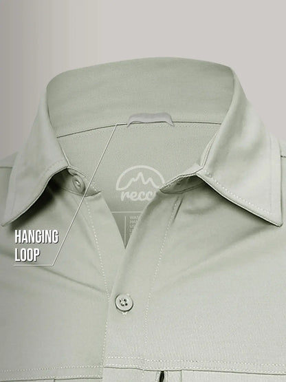 Hanging Loop Sage Green Cargo Shirt for Men - Reccy