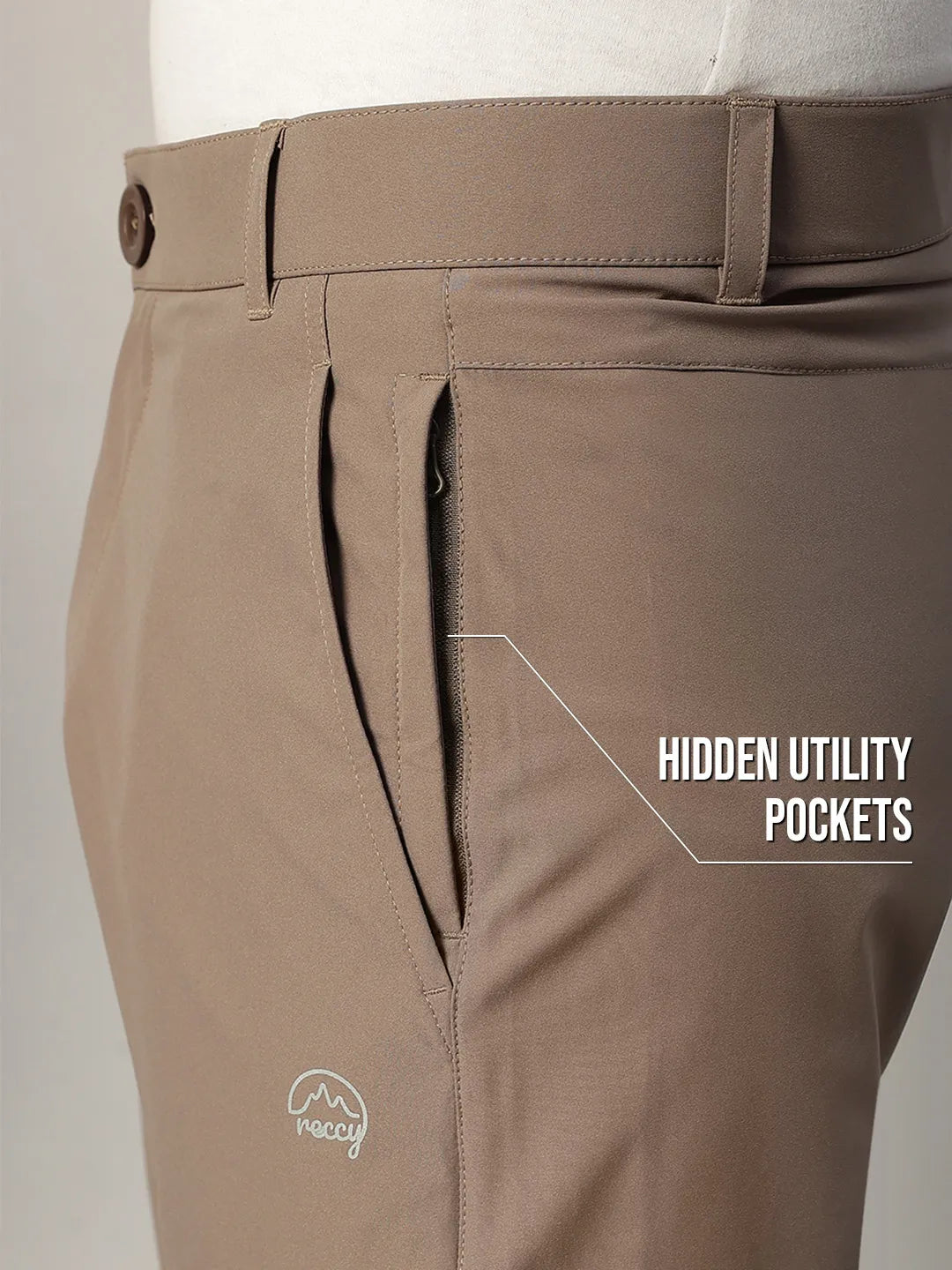 Hidden Pocket | Biege Quick Dry Pant for Men | Reccy