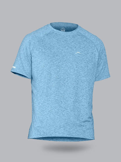 Mens Raglan Sleeve All Terrain Tshirt - Lake Blue Melange Reccy