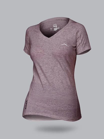 Womens Raglan All Terrain Tshirt - Mahogany Melange Reccy