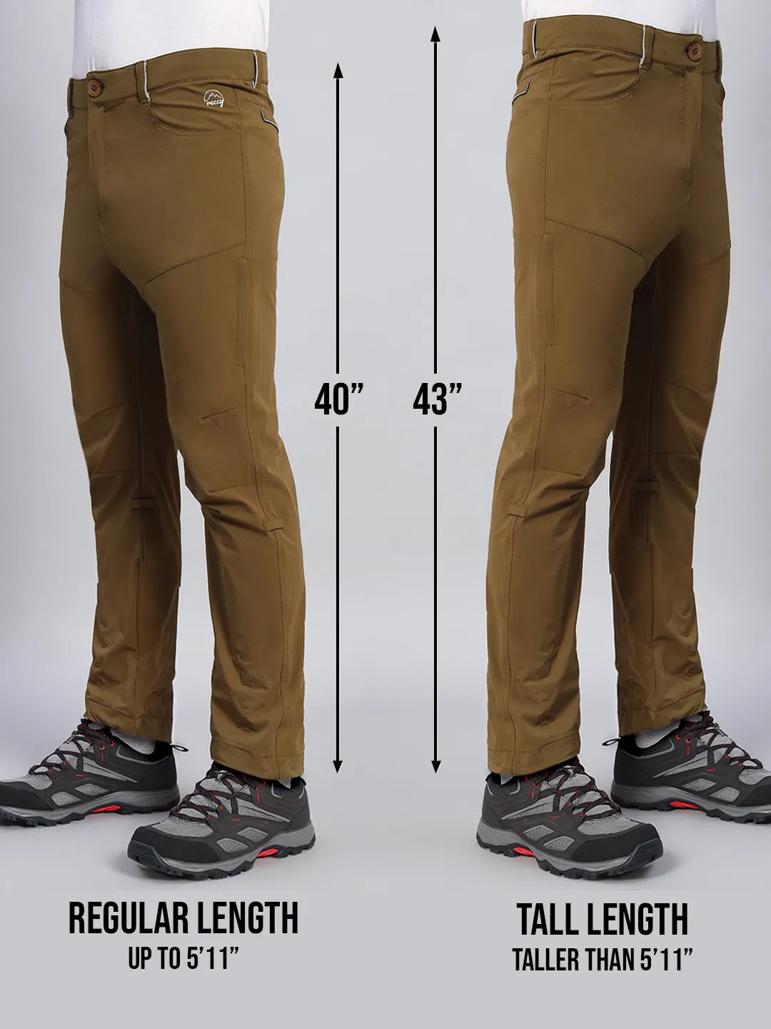 Length Size of Olive Mountain Trekking and Hiking Pant - Reccy