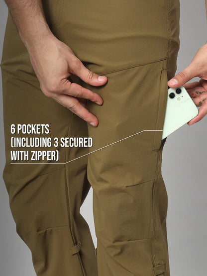 Zipper Pocket | Olive Mountain Trekking and Hiking Pant | Reccy