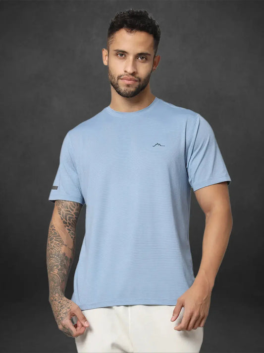 Dusk Blue Color Half Sleeve Tshirt for Men