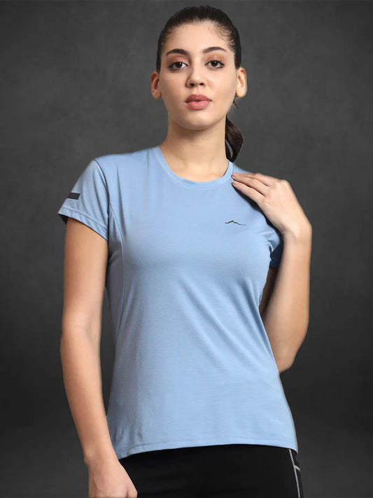 Dusk Blue Color Tshirt for Women - Reccy