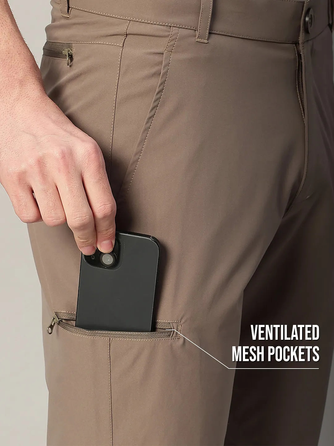 Ventilated Pocket | Biege Quick Dry Pant for Men | Reccy