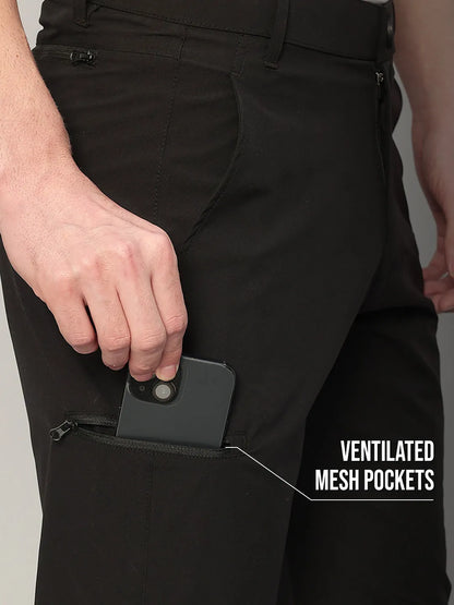 Mesh  Pocket | Black Quick Dry Pant for Men | Reccy