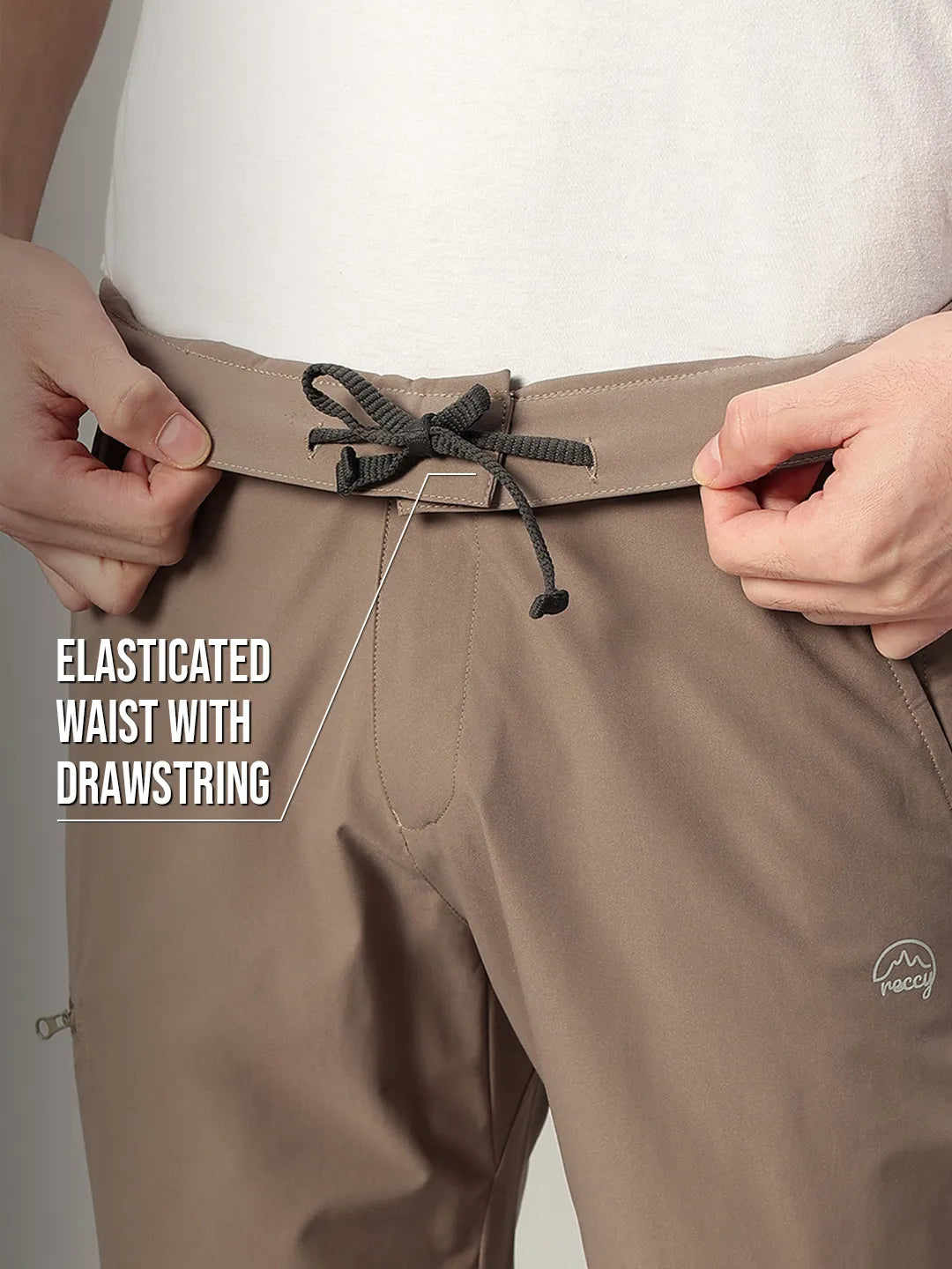 Elastic Waist | Biege Quick Dry Pant for Men | Reccy