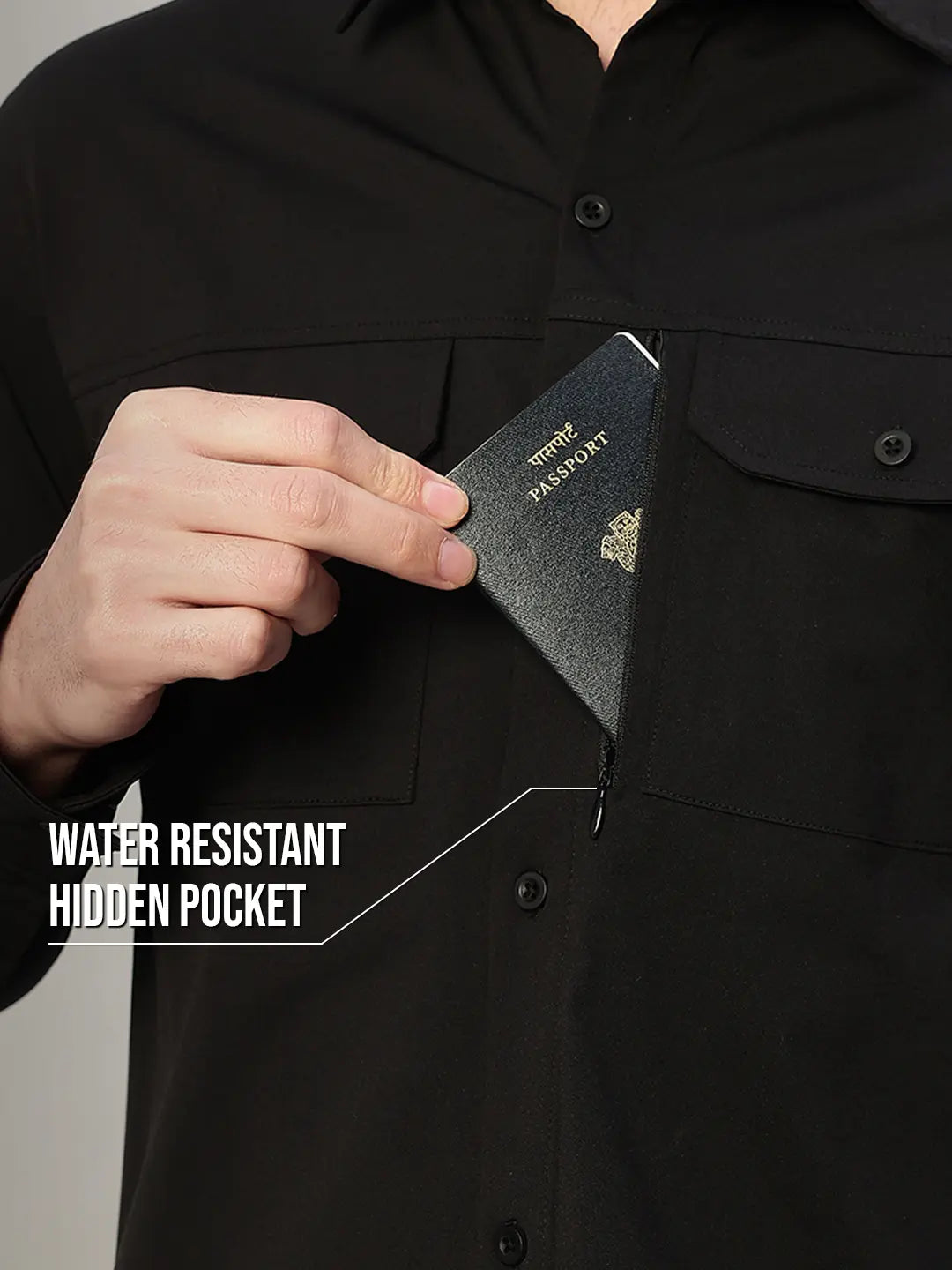 Pocket of Black Cargo Shirt - Reccy